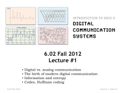 Overview: information and entropy