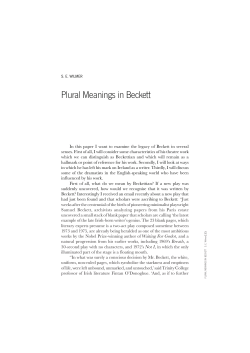 Plural Meanings in Beckett
