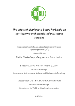 The effect of glyphosate-based herbicide on earthworms