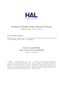 Overhead in Mobile Ad-hoc Network Protocols - HAL