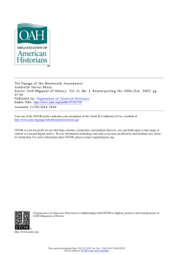 The Passage of the Nineteenth Amendment