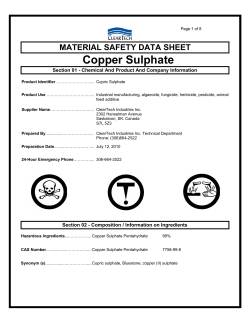Material Safety Data Sheet