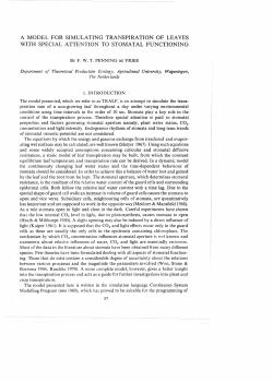 a model for simulating transpiration of leaves with special