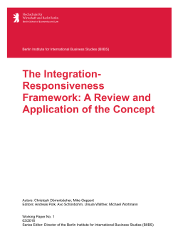 The Integration-Responsiveness Framework