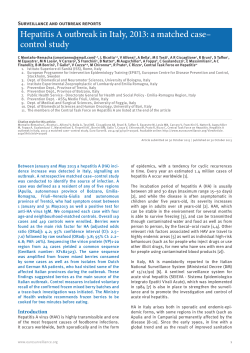 Hepatitis A outbreak in Italy, 2013: a matched