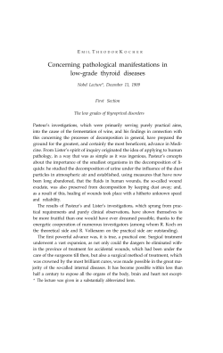 Emil Theodor Kocher - Nobel Lecture