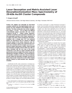 Laser Desorption and Matrix-Assisted Laser Desorption/Ionization