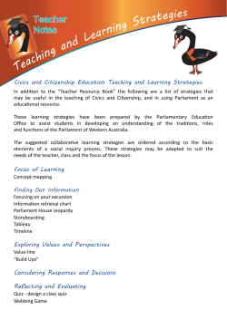 Teaching and Learning Strategies - Parliament of Western Australia