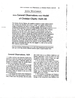 FROM General Observations AND Model of Christian Charity (1629