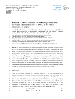 Emission of nitrous acid from soil and biological soil crusts