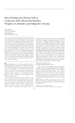 How Priming the Private Self or Collective Self Affects