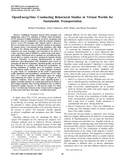 OpenEnergySim: Conducting Behavioral Studies in Virtual Worlds