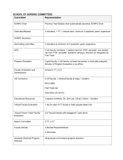 SCHOOL OF NURSING COMMITTEES Committee Representation