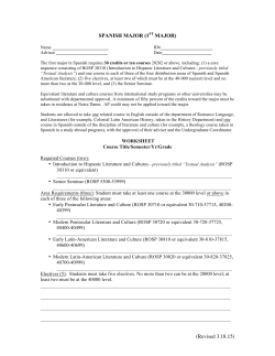 SPANISH MAJOR - Department of Romance Languages and