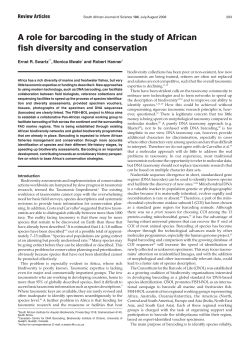 A role for barcoding in the study of African fish diversity and