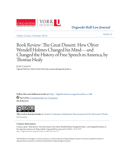 Book Review: The Great Dissent: How Oliver Wendell Holmes