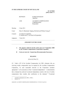 Karen McGRATH v ACC - Courts of New Zealand