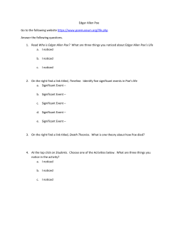 Edgar Allen Poe Go to the following website https://www