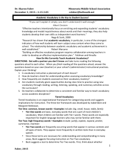 Academic Vocabulary - Minnesota Middle School Association