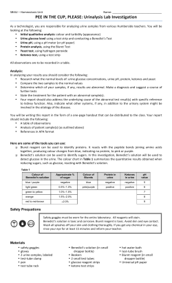 SBI4U HS Urinalysis Lab