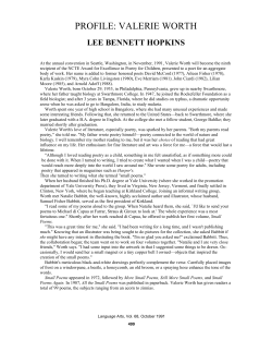 profile: valerie worth