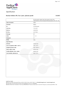 Barium Sulfate (Ph. Eur.) pure, pharma grade 142465