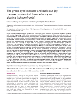 the neuroanatomical bases of envy and gloating