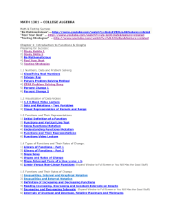 MATH 1301 &ndash; COLLEGE ALGEBRA