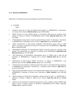 Publication list Name: Alexandros GEORGAKILAS - iesl