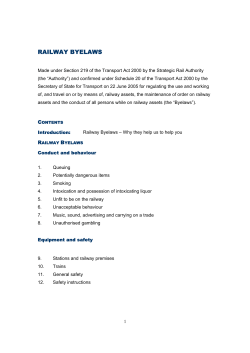 Railway Byelaws - Cross Country Trains