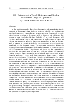 D.B. Fenske and P.R. Cullis. Entrapment of Small Molecules and
