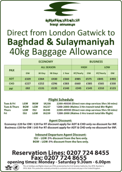 40kg Baggage Allowance