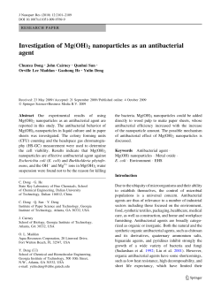 Investigation of Mg(OH)2 nanoparticles as an antibacterial agent