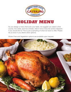 holiday menu - Sweet Baby Rays Catering