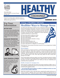 Healthier Ways to Manage Stress