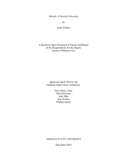 Mozart: A Musical Advocate by Anne Walker A Research Paper