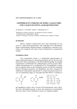 lipophilicity indexes of some 3-alkylthio and 3