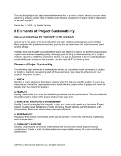 8 Elements of Project Sustainability