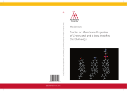 Properties of cholesterol and its 3-beta modified analogs