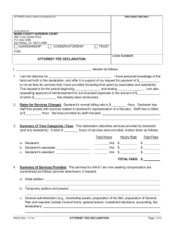ATTORNEY FEE DECLARATION facts set forth in this declaration