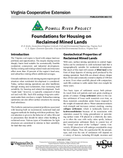 Foundations for Housing on Reclaimed Mined Lands