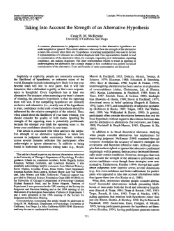 Taking Into Account the Strength of an Alternative Hypothesis