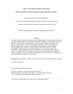 1 Affective and rational consumer choice modes: The role - S-WoBA