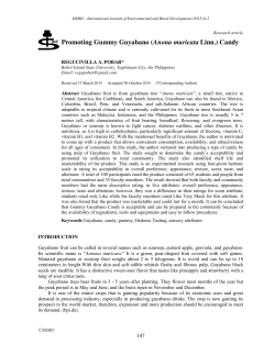 Promoting Gummy Guyabano (Anona muricata Linn.) Candy