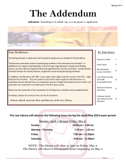 Spring 2014 - University of South Carolina School of Law