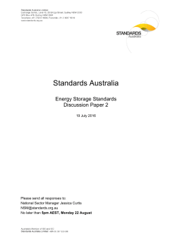 Second Standards Australia Energy Storage Standards Discussion