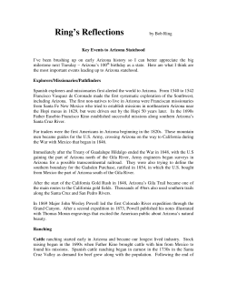 Key Events to Arizona Statehood