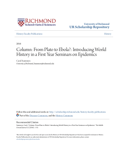 Introducing World History in a First Year Seminars on Epidemics