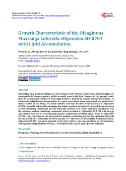 Growth Characteristic of the Oleaginous Microalga Chlorella