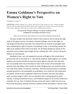 Emma Goldman`s Perspective on Women`s Right to Vote